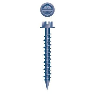 1/4 x 4 Slotted Indented Hex Washer Head Concrete Screw Blue Finish