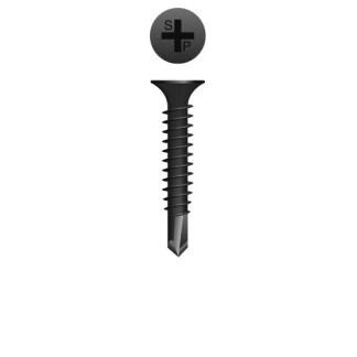 6-20 x 1-1/4 Phillips Bugle Head Self-Drilling Screw Black Phosphate