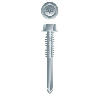 12-24 x 3 Unslotted Indented Hex Washer Head Self-Drilling Screw Zinc Plated