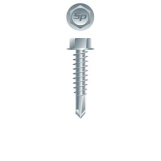 14-14 x 7/8 Unslotted Indented Hex Washer Lap Stitching #12 Head Self-Drilling Lap Stitching Screw Zinc Plated