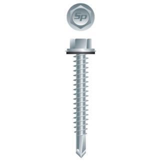 Strong-Point HA812 – Self Drilling Unslotted Indented Hex Washer Head, Zinc Plated with Bonded NEO-EPDM Washer, 8-18 x 3/4, Case Quantity: 5000