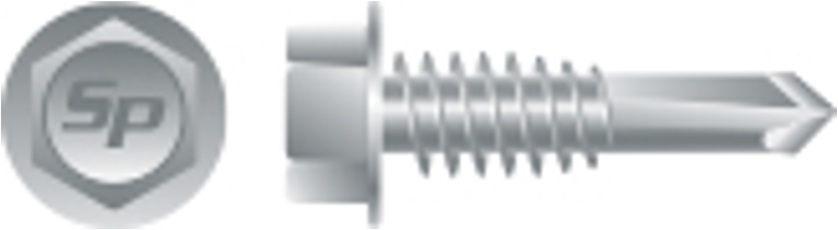 12-24 x 7/8 Unslotted Indented Hex Washer Head Self-Drilling Screw Strong-Shield Coated