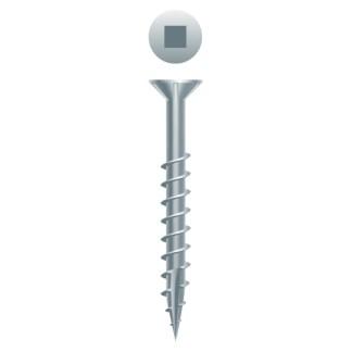 Strong-Point XQ832NZ – Square Drive Flat Head w/Nibs Particle Board Screws, Type ’17’, Zinc Plated, 8 x 2, Case Quantity: 3500