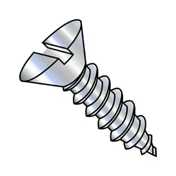 6-18 x 1 Slotted Flat Self-Tapping Sheet Metal Screw Type A Fully Threaded Zinc Plated