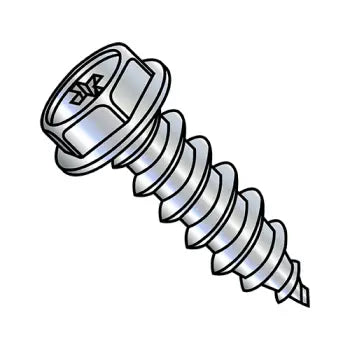 6-20 x 1 Phillips Indented Hex Washer Head Self-Tapping Sheet Metal Screw Type AB Fully Threaded Zinc Plated