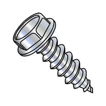 6-18 x 3/4 Unslotted Indented Hex Washer Self-Tapping Sheet Metal Screw Type A Fully Threadeded Zinc Plated