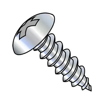 2-32 x 1/2 Phillips Truss Head Self-Tapping Sheet Metal Screw Type AB Fully Threaded Zinc Plated