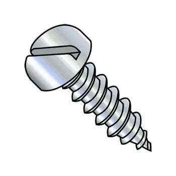 6-18 x 5/8 Slotted Pan Head Self-Tapping Sheet Metal Screw Screw Type A Fully Threaded Zinc Plated