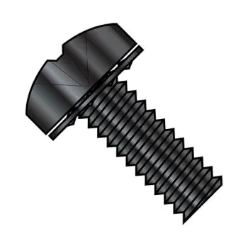 4-40 x 1/4 Phillips Pan Internal Sems Machine Screw Fully Threaded Black Zinc Plated