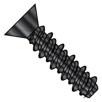 6-19 x 1/2 Phillips Flat High Low Screw Fully Threaded Black Zinc Plated