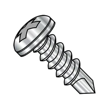 6-20 x 1 Phillips Pan Fully Threaded Self Drilling Screw 18-8 Stainless Steel