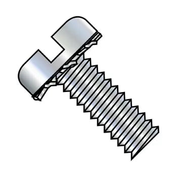 4-40 x 1/4 Slotted Pan External Sems Machine Screw Fully Threaded Zinc Plated