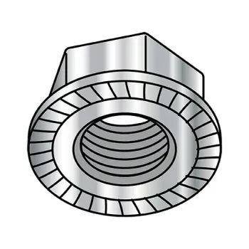 JFAST M4D6923RA2 - M4-0.7  Din 6923 Metric Hex Flange Nut Serrated A2 18 8 Stainless Steel, Case Quantity: 
3,000