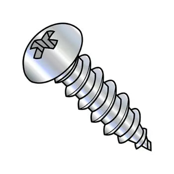 6-18 x 3/8 Phillips Round Self-Tapping Sheet Metal Screw Type A Fully Threaded Zinc Plated