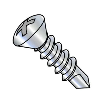 6-20 x 1 Phillips Oval Self Drilling Screw Fully Threaded Zinc Plated