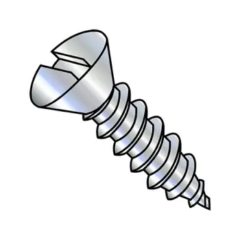 6-18 x 1 Slotted Oval Self-Tapping Sheet Metal Screw Type A Fully Threaded Zinc Plated