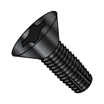 2-56 x 1/4 Phillips Flat Thread Cutting Screw Type F Fully Threaded Black Oxide