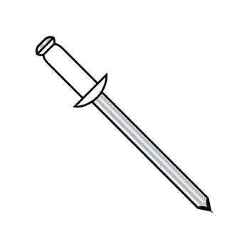 1/8 x 0.06- 0.12 Steel Rivet With Steel Mandrel With White Eyelet