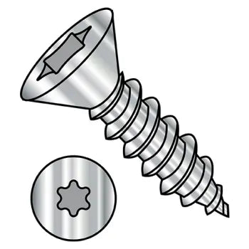 4-24 x 3/8 Six Lobe Flat Head Self-Tapping Sheet Metal Screw Type AB Fully Threaded 18-8 Stainless Steel