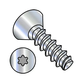 4-20 x 1/4 Six Lobe Flat Undercut Plastite Alternative 48-2 Fully Threaded Zinc Plated And Wax