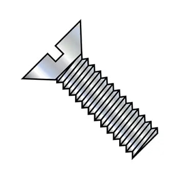 2-56 x 3/16 Slotted Flat Machine Screw Fully Threaded Zinc Plated