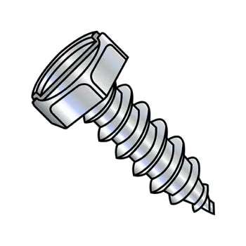 6-18 x 3/4 Indented Hex Slotted Self-Tapping Sheet Metal Screw Type A Fully Threaded Zinc Plated