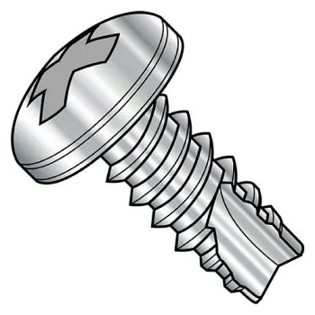 4-24 x 5/16 Phillips Pan Head Thread Cutting Screw Type 25 Fully Threaded 410 Stainless Steel