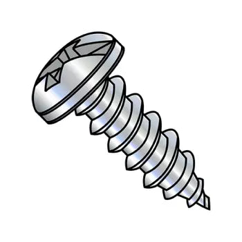 6-18 x 1-1/4  Combination (slot/phil) Pan Head Self-Tapping Sheet Metal Screw Type A Fully Threaded Zinc Plated