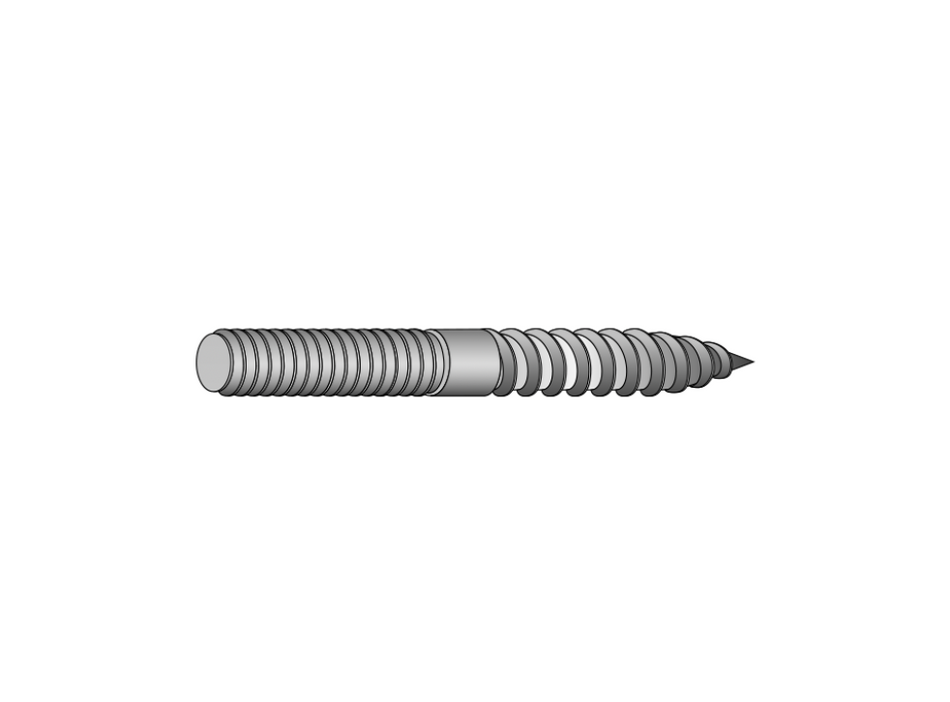 JFAST 1480BH188 - 1/4-20 x 5" Plain Center Hanger Bolts, 18-8 Stainless Steel, Case Quantity: 100